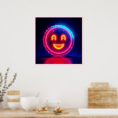 Poster Neon Smile: Bright Happy Glow Design (Cuisine)
