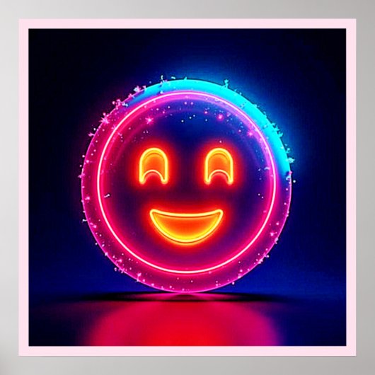 Poster Neon Smile: Bright Happy Glow Design (Devant)