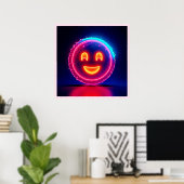 Poster Neon Smile : Conception de lueur heureuse et brill (Bureau à domicile)