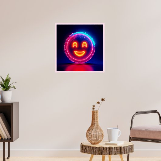 Poster Neon Smile : Conception de lueur heureuse et brill (Salon 3)