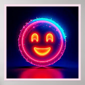 Poster Neon Smile : Conception de lueur heureuse et brill (Devant)