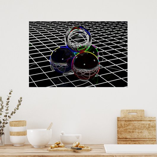 Poster Neon Spheres (Cuisine)