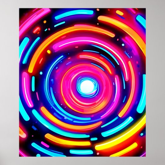 Poster Neon Spiral Light Art (Devant)