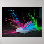 Poster Neon Splatter sur un Basket coloré (Devant)