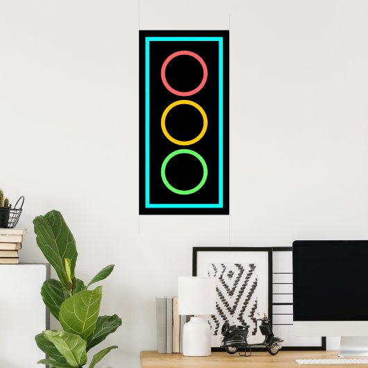 Poster Neon Stoplight (Bureau à domicile)