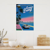 Poster Neon Sunset Miami Art Print 80s Retro Summer (Cuisine)