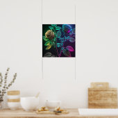 Poster Neon Thorny Roses (Cuisine)