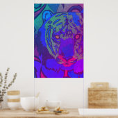 Poster Neon Tiger BlackLight (Cuisine)