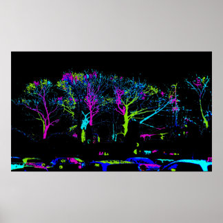 Poster Neon Trees Urban Skyline - ciel sombre