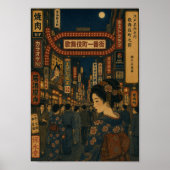 Poster Neon Ukiyo Nightscape (Devant)