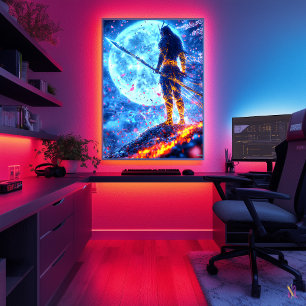 Poster Neon Warlord - Gardien de la Lune Bleue