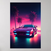 Poster Neon Wheels : Un Synthwave Drive in the Future (Devant)