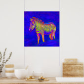 Poster néon zèbre 2 (Cuisine)