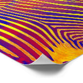 Poster néon zèbre - jaune et rouge rétro (Coin)