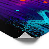 Poster Neon Zombie - Monstre d'Halloween de la Pop de des (Coin)