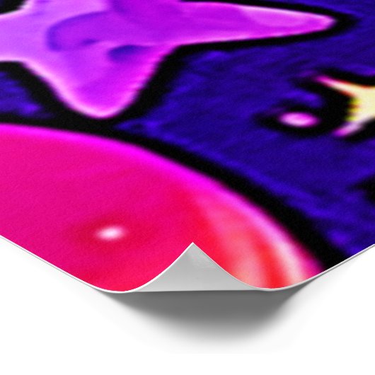 Poster Neons Fleurs : Planètes & Étoiles (Coin)