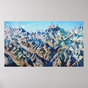 Poster "Népal : 1963/heute - Mt. Everest Region Panorama
