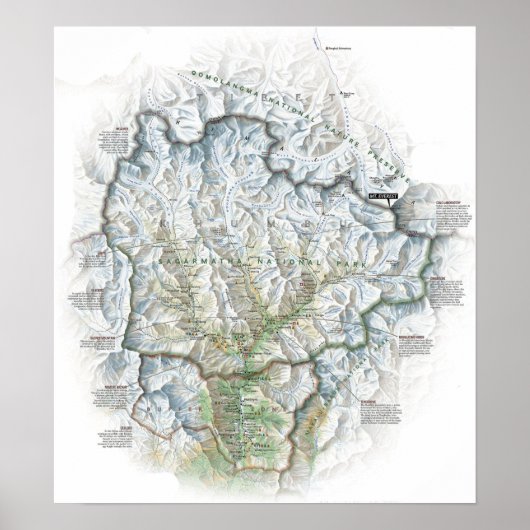 Poster " Népal : 2003/Heute Himalaya - Sagarmatha NP Kart (Devant)