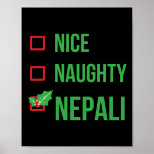 Poster Nepali Funny Nepal Pajama Cadeau de Noël