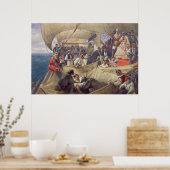 Poster Neptune à bord du "Newcastle" traversant (Cuisine)