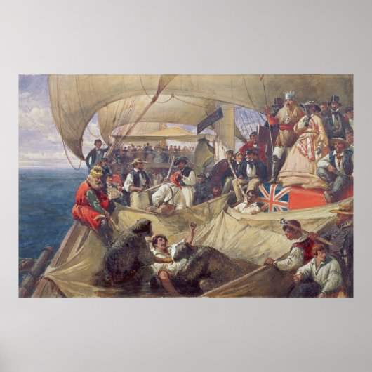 Poster Neptune à bord du "Newcastle" traversant (Devant)