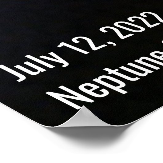 Poster Neptune James Webb Photo NIRCam Image Texte blanc (Coin)