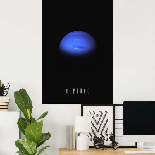 Poster Neptune - Le géant bleu venteux du solaire externe (Bureau à domicile)