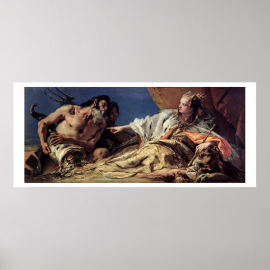 Poster Neptune offrant des cadeaux à Venise (fresque au p (Devant)