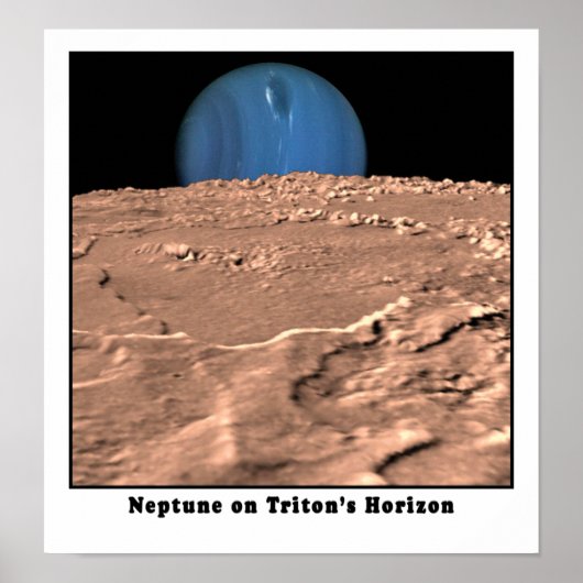 Poster Neptune sur l'horizon de Triton (Devant)