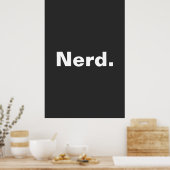 Poster Nerd un mot blanc texte minimalisme drôle design (Cuisine)