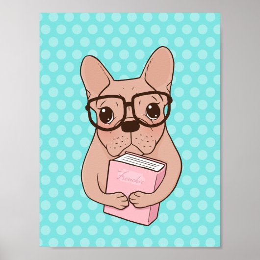 Poster Nerdy French Bulldog (Devant)