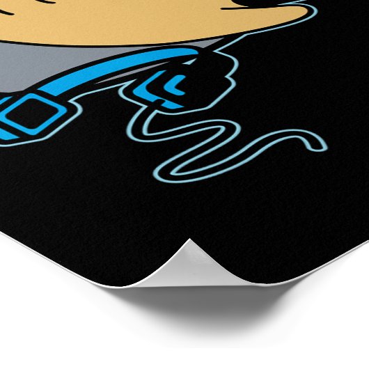 Poster Nerdy Pizza Manger Jeu De Chat Gamer Pause (Coin)