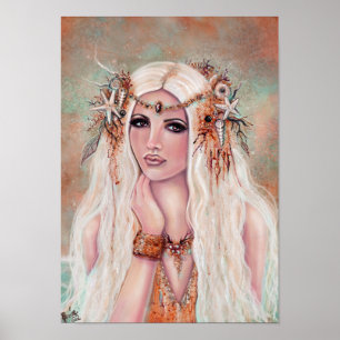 Poster Nereides nymphe mermaid art par Renee Lavoie