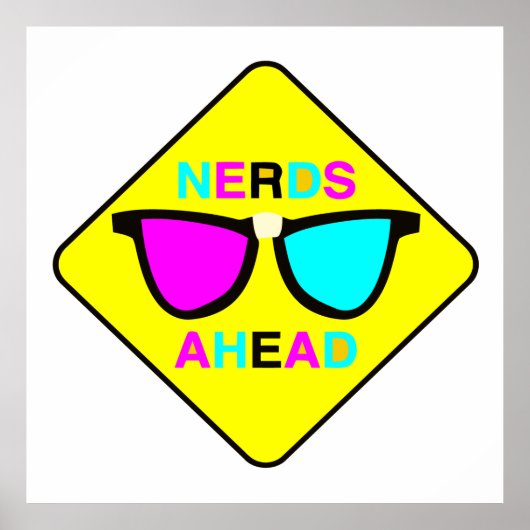 Poster nerfs de zone nerd devant geek CMYK (Devant)
