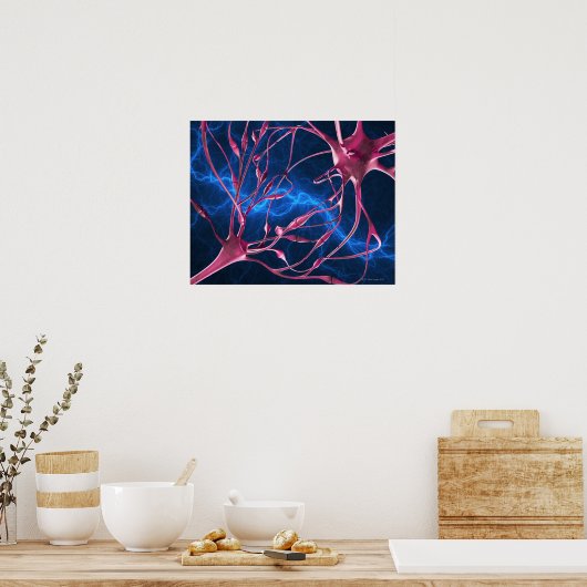 Poster Nerve synapses, computer artwork. (Cuisine)
