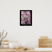POSTER NEST D'OISEAU, ARBRE ROSE BLANC FLEURS DE PRINTEMP (Cuisine)