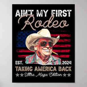 Poster N'est pas mon premier rodéo Western Cowboy Funny T
