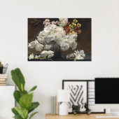 Poster Nestor Gerans Asters vintage dans un vase (Bureau à domicile)