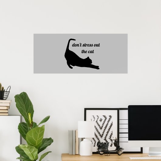 Poster N'éteignez pas l'affiche amusante du chat (Bureau à domicile)