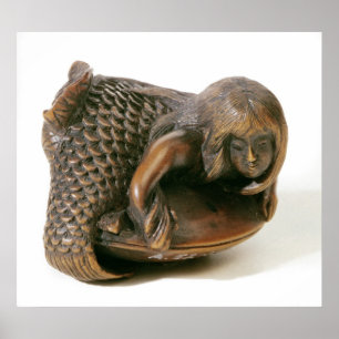 Poster Netsuke a découpé sous forme de sirène