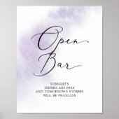 Poster Nettoyage aquarelle | Bar ouvert Mariage violet (Devant)