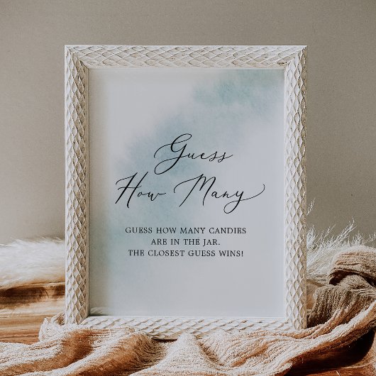 Poster Nettoyage aquarelle | Blue Devis Combien de bonbon