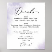Poster Nettoyage aquarelle | Panneau Menu Boisson Mariage (Devant)