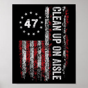 Poster Nettoyage dans l'allée 47 Impeach 47 Anti Trump 86