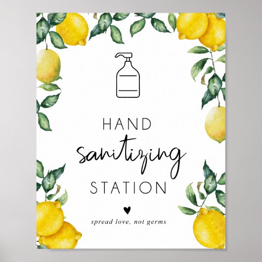 Poster Nettoyage des mains Station Lemons (Devant)