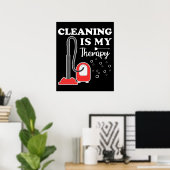 Poster Nettoyage Est Thérapie Ménagère Entretien Propre (Bureau à domicile)