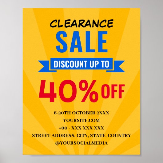 POSTER NETTOYER LA BOUTIQUE DE REMISE SUR VENTE (Devant)