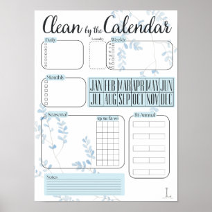 Poster Nettoyer par le graphique Horaire Calendrier