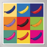 Poster Neuf Bananes Pop Art Gay<br><div class="desc">Poster de la Pop art neuf bananes</div>