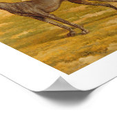 Poster Neuf Greyhounds dans un paysage (huile sur toile) (Coin)